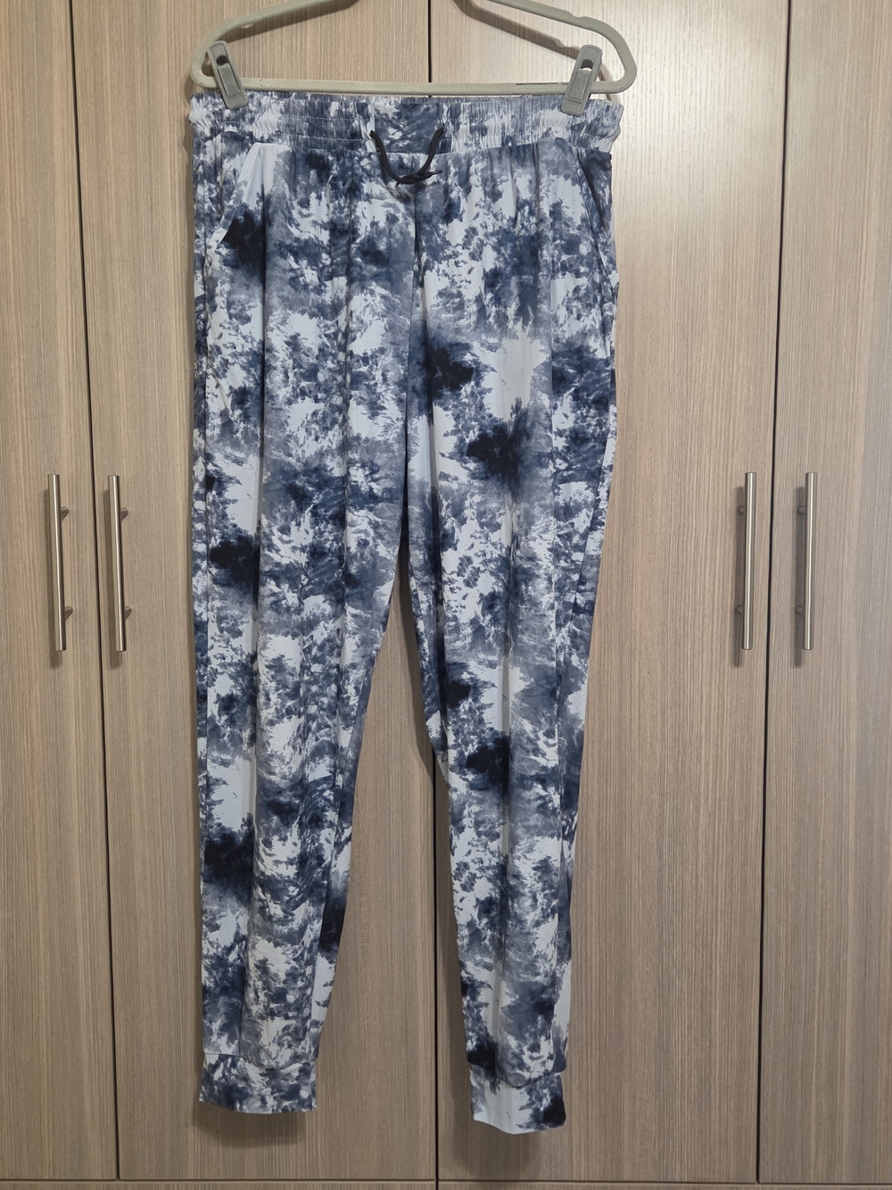 Men's Blue Tie-Dye Jogger Pants - Casual Elastic Waist